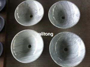 Oválný bílý mramorový dřez Carrara