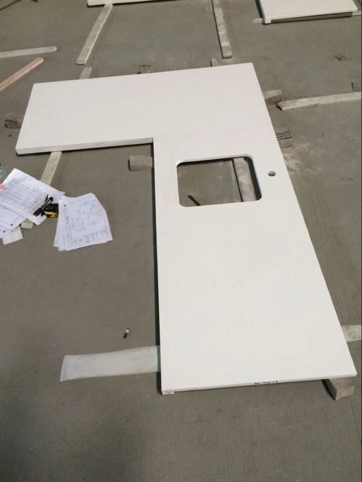 Snow White Quartz Countertop L shape