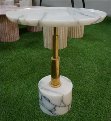 Mramorová základna kulatý boční stolek