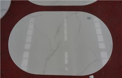 Nano krystalizované sklo Calacatta oválný stůl