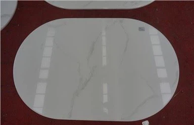Nano krystalizované sklo Calacatta oválný stůl